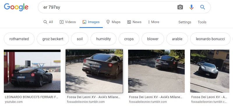 Google's OCR on license plates - by MW-OSINT