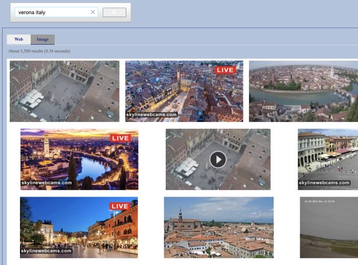 Using a CSE to check webcams of Verona, Italy
