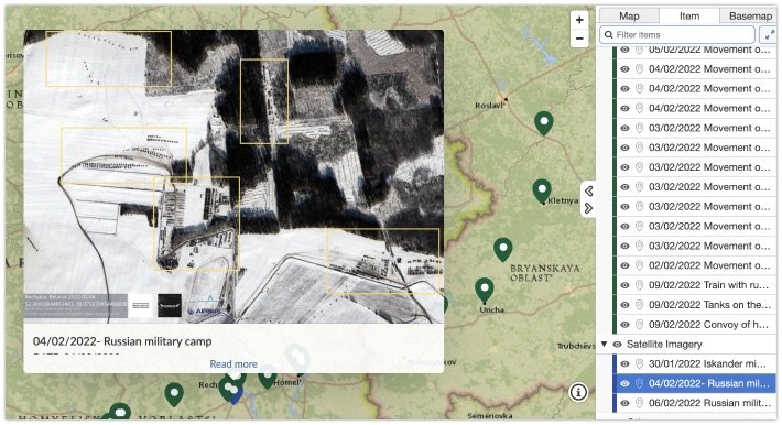 Exploring the map with military movements