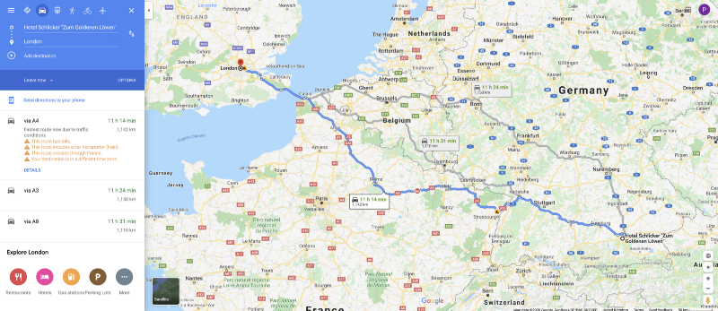 Determining a possible route