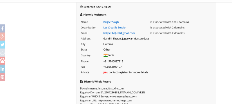 Now behind a Whois-proxy, but not in 2017