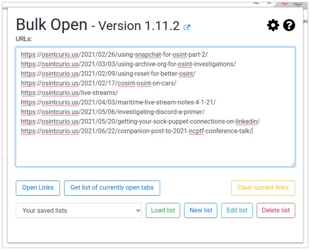 Opening multiple URL's with a single click