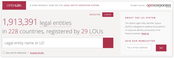 OpenLEIS, run by OpenCorporates