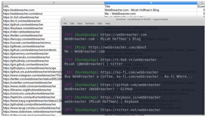 Searching for URL's and dumping it to CSV