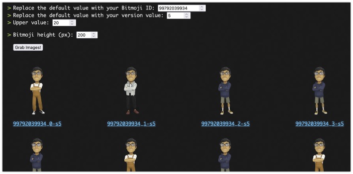 Finding previous versions of Bitmoji's
