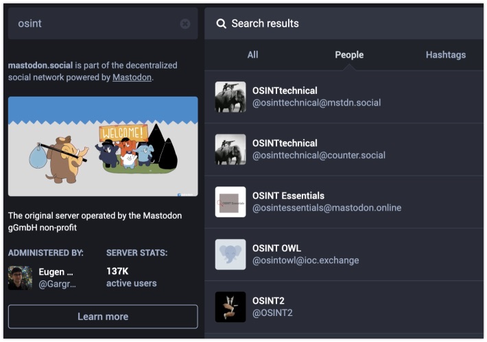 Searching for topics or tags