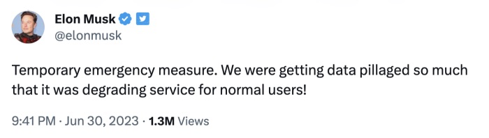 Temporary change, according to Musk