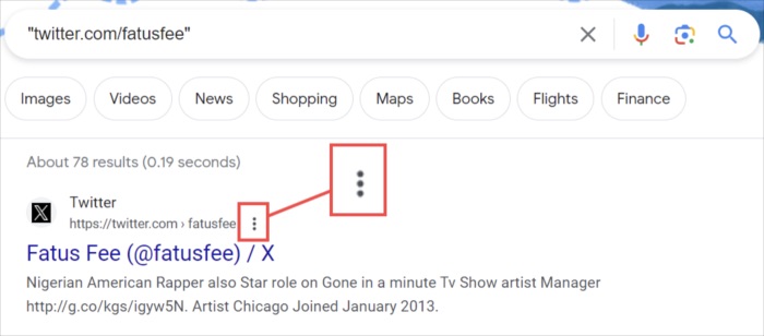 Viewing cached tweets with Google