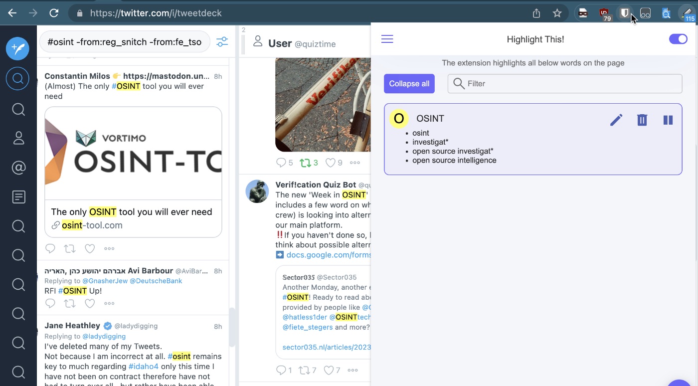 Highlighting OSINT-y things
