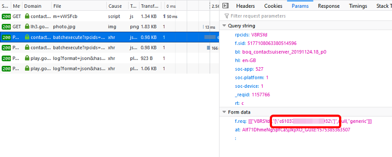Finding the contactID directly in your contacts