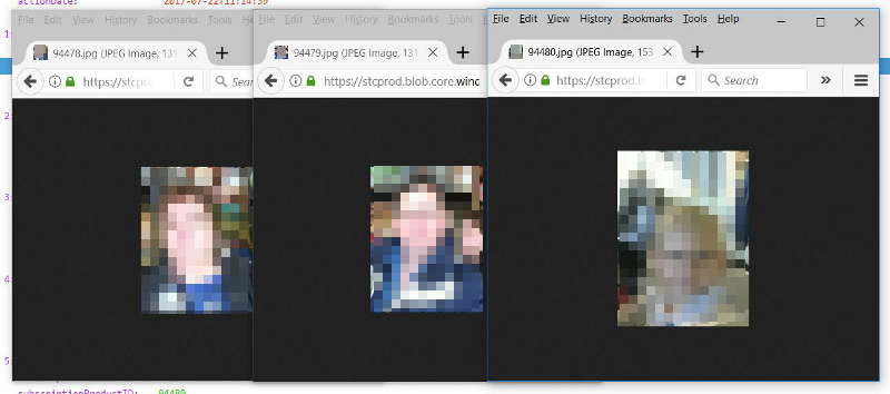 Three photos of a mother, father and their child